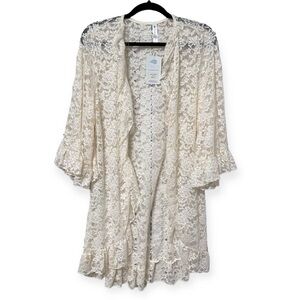 Paisley Grace-Ivory Lace Coverup-Ruffles all the way around hem-NWT-Sz Small